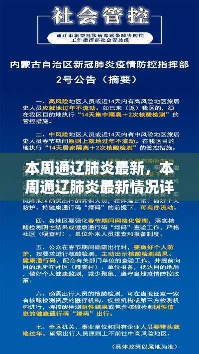 本周通辽肺炎最新情况详解,疫情现状与应对策略(适合初学者及进阶用户了解)
