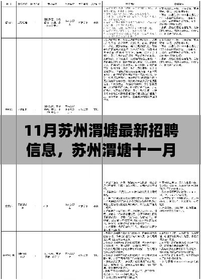苏州渭塘十一月最新招聘信息,启程心灵之旅,与自然对话的新岗位招聘启事