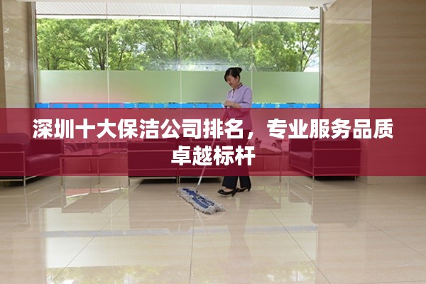 深圳十大保洁公司排名,专业服务品质卓越标杆